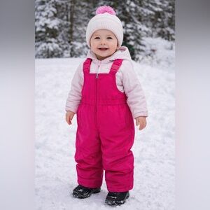 Toddler Snow Bib Pink 4T EUC | Insulated Winter Overalls